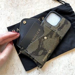 NEW Bandolier iPhone 13 Pro Max Case - Brown Snake Leather/Gold (JAYDEN)